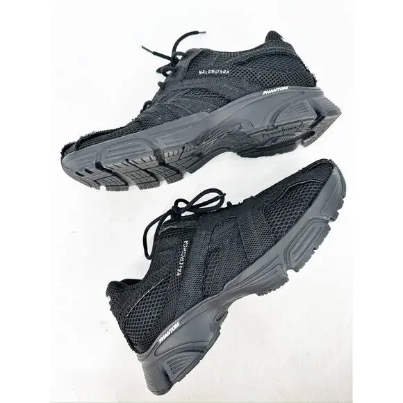 Balenciaga Phantom Black Mesh Lace Up Low Top Sneakers Size 46 - Picture 11 of 11